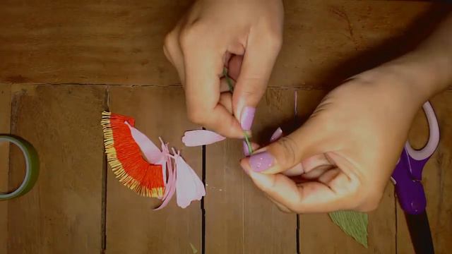 How to Make Coreopsis Crepe Paper flowers - Flower Making of Crepe Paper - Paper Flower Tutorial