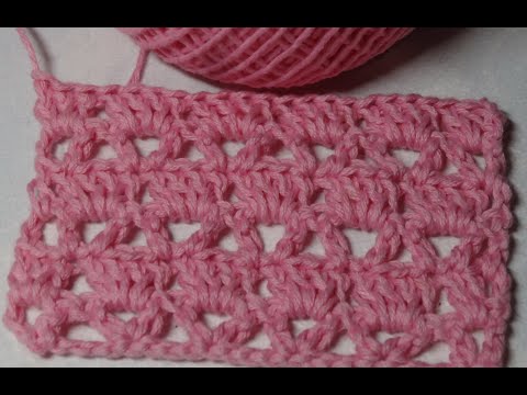 Очень простой узор крючком из ракушек | Урок по вязанию