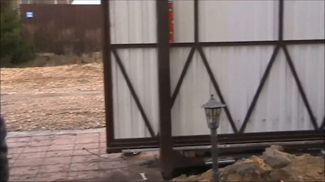 Установка откатных ворот на винтовых сваях