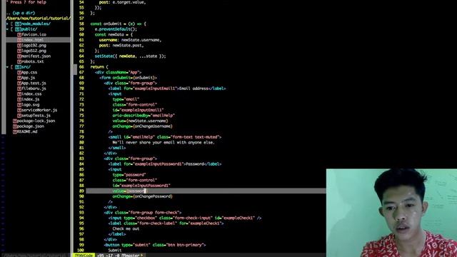 (Zero to Superhero)  ReactJS Push new data on array plus bootstrap - Author Kenedi Novriansyah