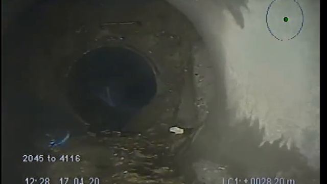 Uncleaned Sanitary Sewer Televising - Segment: 986 From: MH #2045 to MH #4116 (Upstream)