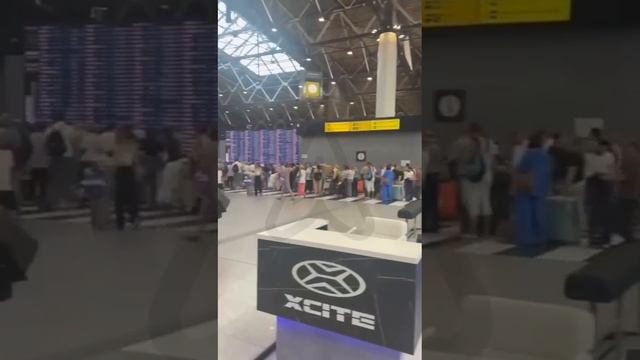 Очереди у стоек в аэропорту Шереметьево растянулись уже на сотни метров.Из-за шторма задержаны рейсы