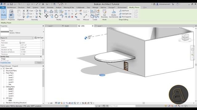 Entrance Canopy In Revit Tutorial - Slanted Column In Revit