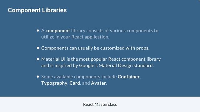 React Masterclass #188 - Section Review