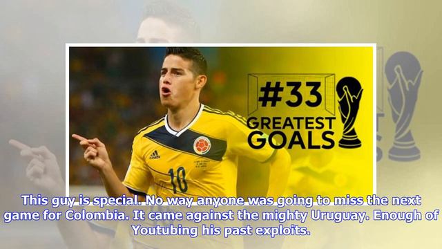 Breaking News | 40 Greatest Goals in World Cup History: #33 James Rodriguez - Colombia vs Uruguay (