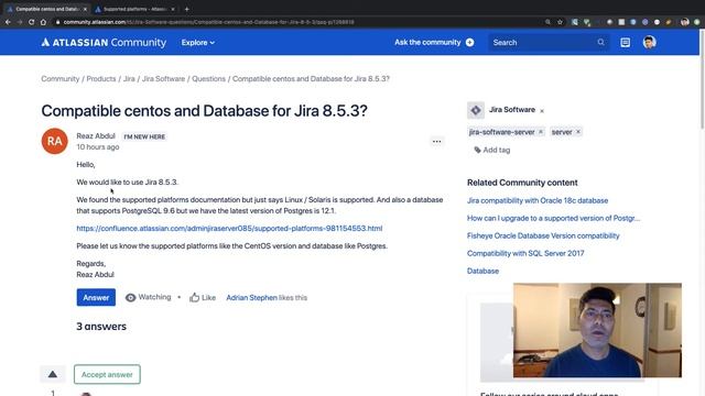 GetAnswers - Can you install Jira on CentOS and PostgreSQL?