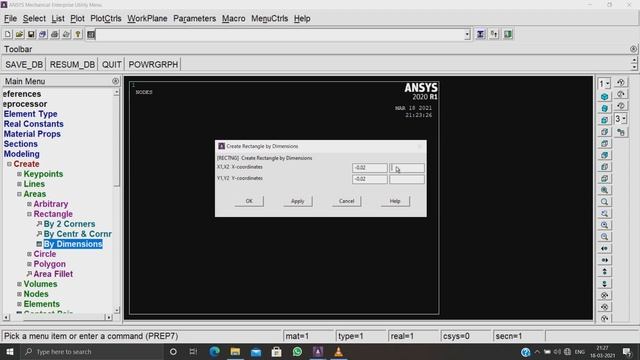 Analysis of a Composite laminate sheet using Ansys Mechanical APDL.