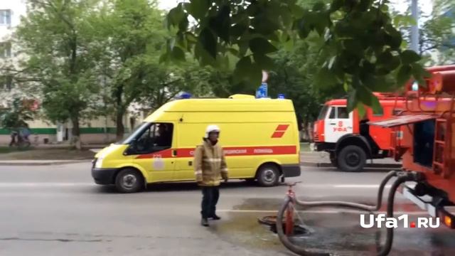 Пожар в центре Уфы