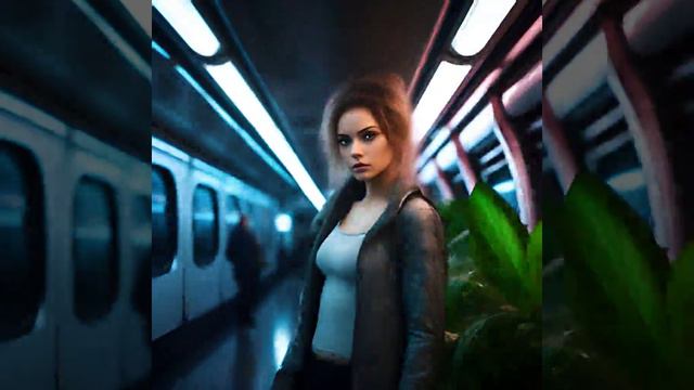 девушка хакер в метро