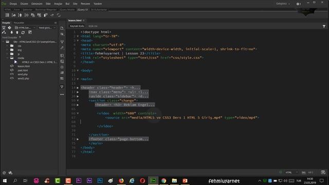 HTML5 Ders 65 Video Ekleme