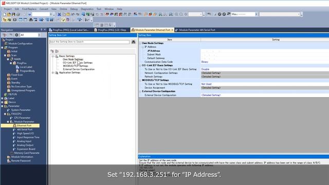 (2) IP address setting ＜MELSEC iQ-F [Simple CPU communication function] 2/6＞ (English version)