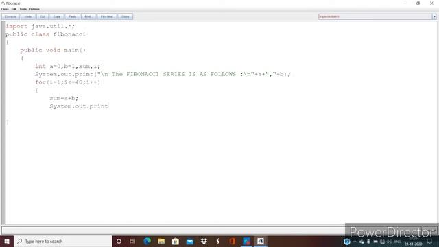 FIBONACCI SERIES PROGRAM IN JAVA