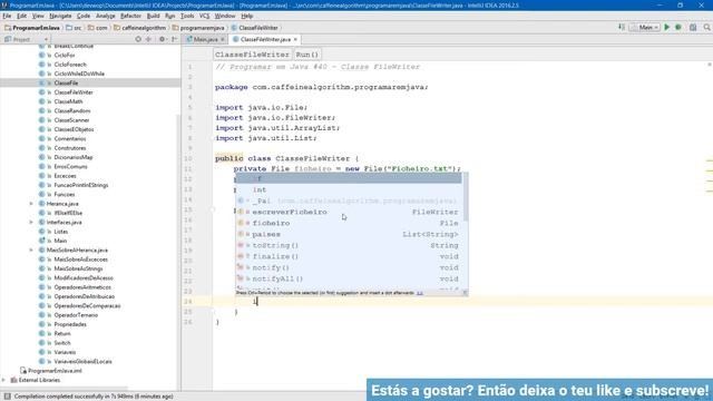 Programar em Java 40 - Classe FileWriter