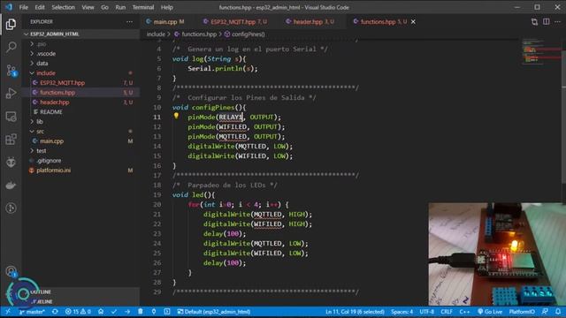 Video 4  - Programación del ESP32 con PlatformIO Servidor WEB ESP32 - Dashboard Administrativo HTML