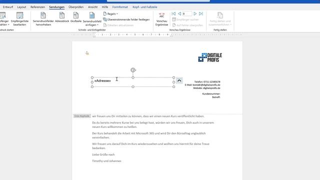 Serienbrief erstellen in Word (Excel Daten Import) | Seriendruck in Word Schritt für Schritt erklär
