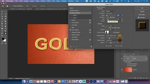 How To Create a Chiseled Gold Text Effect - Photoshop