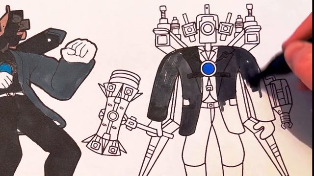 How to coloring page New Upgrade Titan Cameraman / from Skibidi toilet: