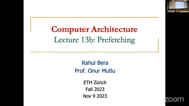 Computer Architecture - Lecture 13: Memory Controllers II & Prefetching (Fall 2023)