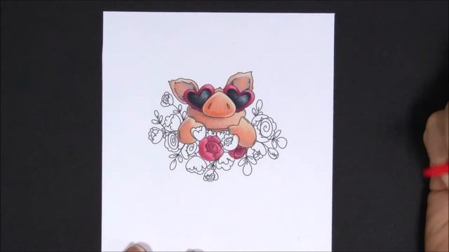 Copic Coloring Stamping Bella 2017: Petunia in Love rubber stamp set