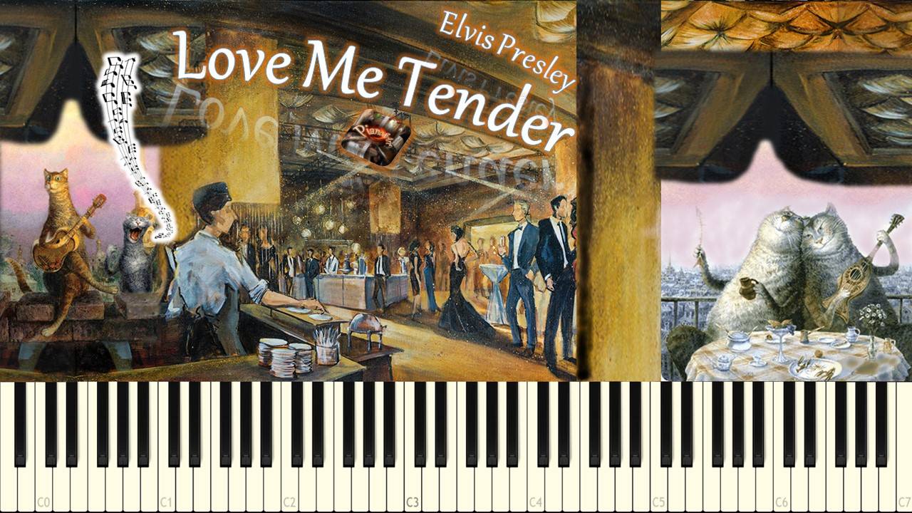 Elvis Presley - Love Me Tender (piano tutorial) [НОТЫ + MIDI]