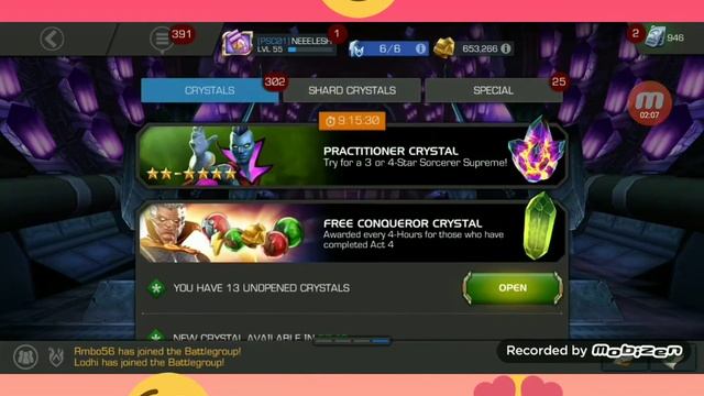 3 and 4 star Nexus crystal opening (MCOC)