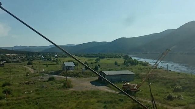 Selenga river in Buryatia  Река Селенга в Бурятии из окна поезда Июль 2022 ближе к Улан-Удэ