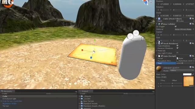 Unity3d Записка слендера