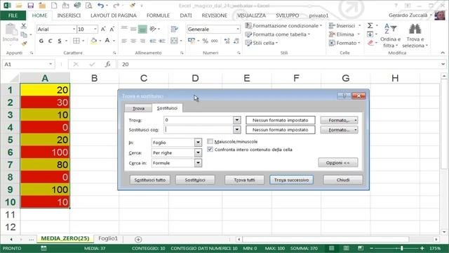 EM25 Calcolo Della MEDIA Di Excel Escludendo Gli ZERO Con Le Formule
