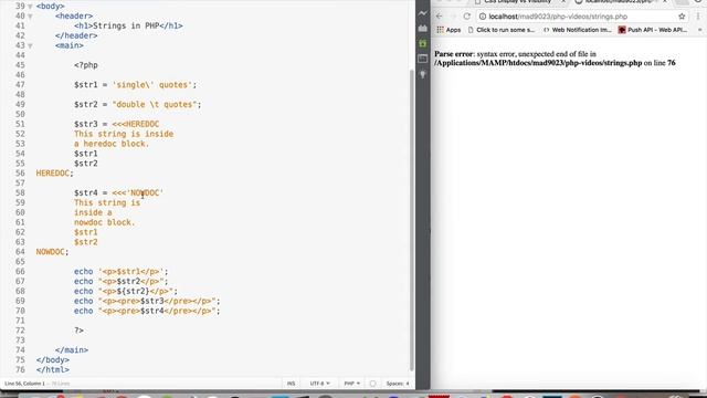 Strings in PHP