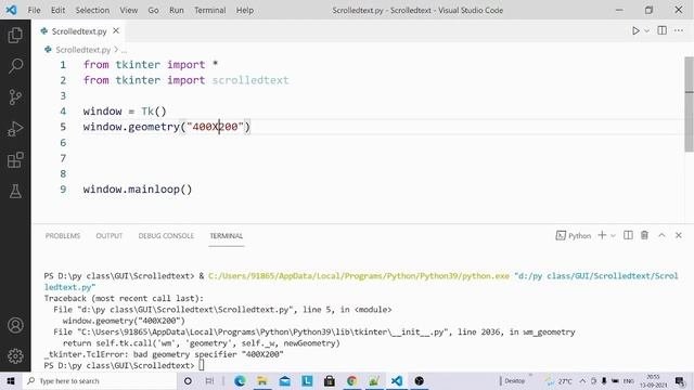 Scrolledtext in Tkinter  Python Tkinter GUI Tutorial part15