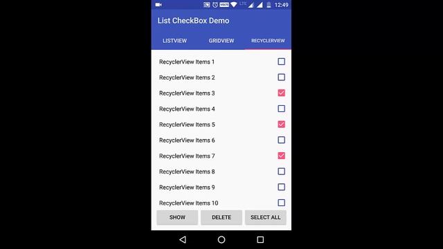 Android CheckBox List Demo