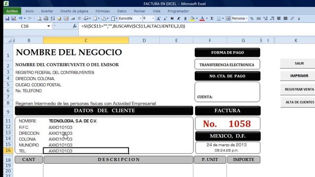COMO AUTOMATIZAR UNA FACTURA EN EXCEL - CAPITULO 2
