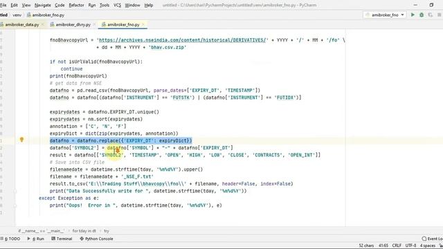 Amibroker data feed NSE for free | Create Amibroker Futures data feed using Python - III  (2020)