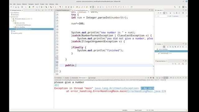 java error handling | try-catch blocks | Exceptions - جافا