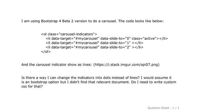 CSS : How can I change Bootstrap carousel indicators into dots?