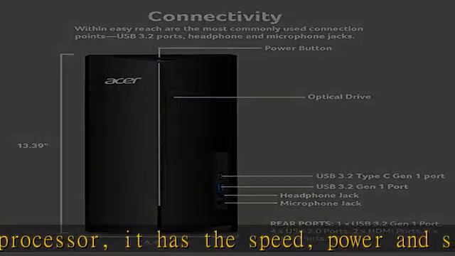 Acer Aspire TC-1760-UA92 Desktop | 12th Gen Intel Core i5-12400 6-Core Processor | 12GB 3200MHz DDR
