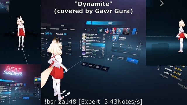 [Beat Saber]"Dynamite"(by Taio Cruz, Gawr Gura) [Expert] / UPDATE 1.25.1