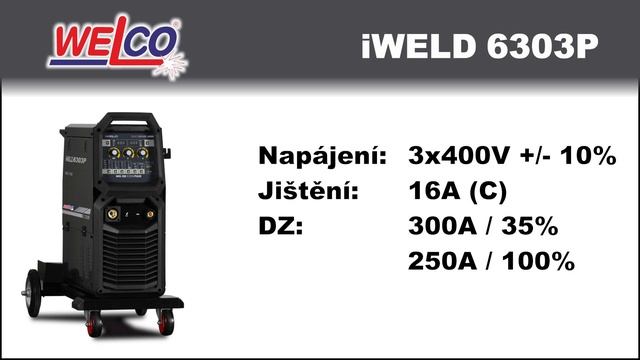 WELCO IWELD 6303P Kompaktní Svařovací Invertor Pro Pulzní Svařování MIG/MAG.