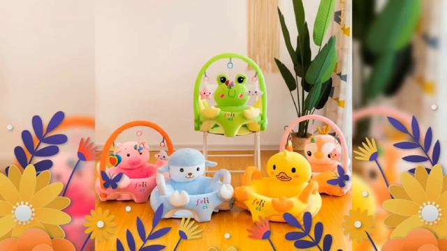 Чехол для детского дивана плюшевое сиденья с мультяшными животными для малышей  моющая ю