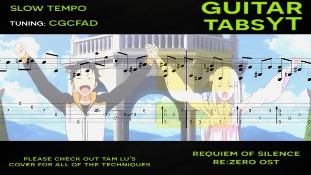 Re:Zero  - Requiem of Silence Episode 15 Song Guitar Tutorial  Guitar Lesson  TABS by Tam Lu