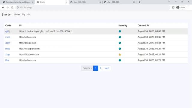 URL Shortner  Django  Python  Sqlite  Bootstrap