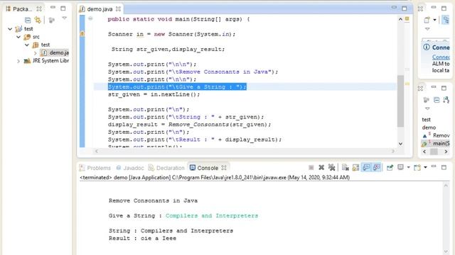 Remove Consonants in Java