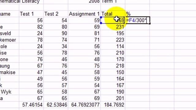 M17(8) How to calculate percentages using an excel spreadsheet