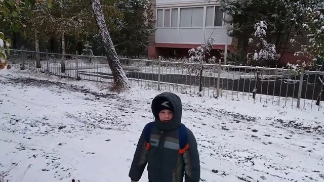 Борки#СКО# 4 октября 2017г. выпал снег.