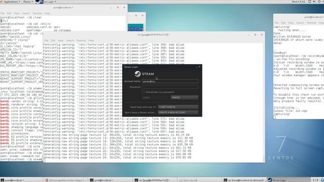 Native steam in docker on Centos