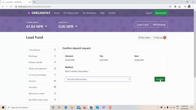 How to loadfund in unelmapay from (Internet/Mobile Banking).