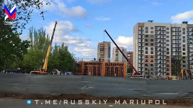 Мариуполь. 23 апреля, строительство третьего дома ЖК "Ленинградский" квартал, вероятно "Литер 15"