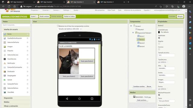 como crear una pequeña aplicación para niños en (MIT app invertor)
