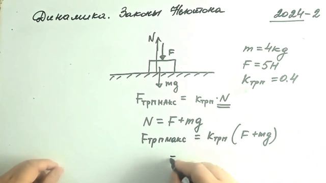 Физика.  Динамика.Законы Ньютона.  Решение задач  2024-2