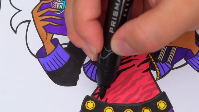 Coloring Monster High Clawdeen Wolf Crayola Coloring Page Prismacolor Markers  KiMMi THE CLOWN